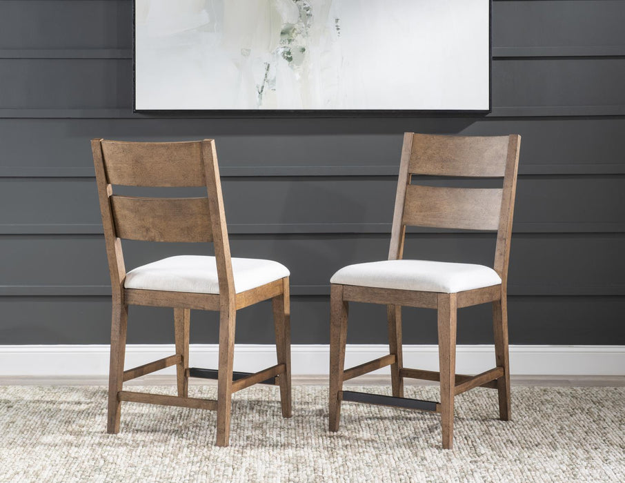 Artisan's Place - Ladder Back Counter Height Chair (Set of 2) - Vintage Pine Ironwood