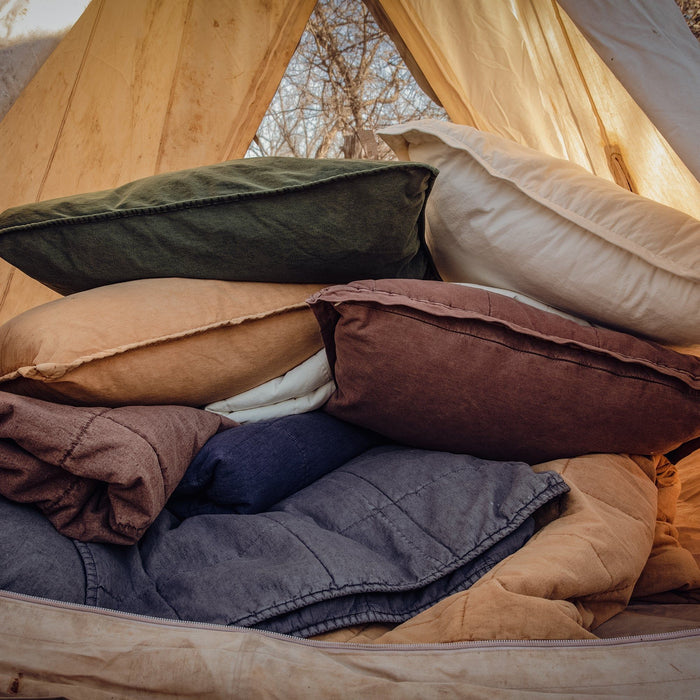 Cotton Canvas - Stonewashed Euro Sham - Charcoal
