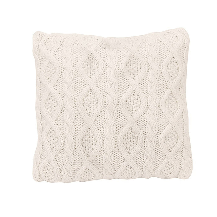 Cable Knit - Soft Diamond Throw Pillow - Cream