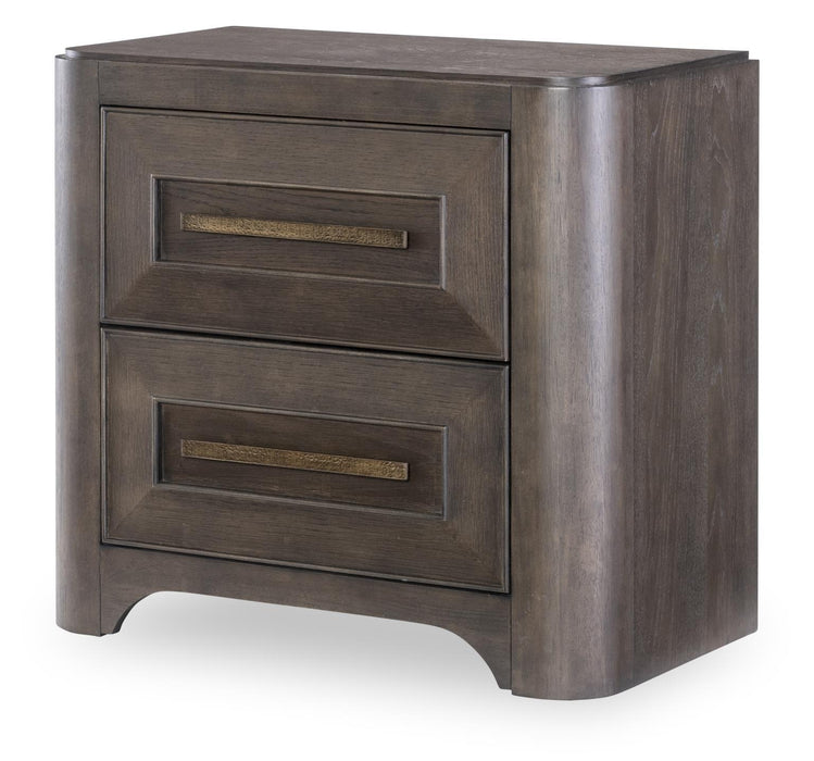 Lancia - 2 Drawer Nightstand - Charred Oak