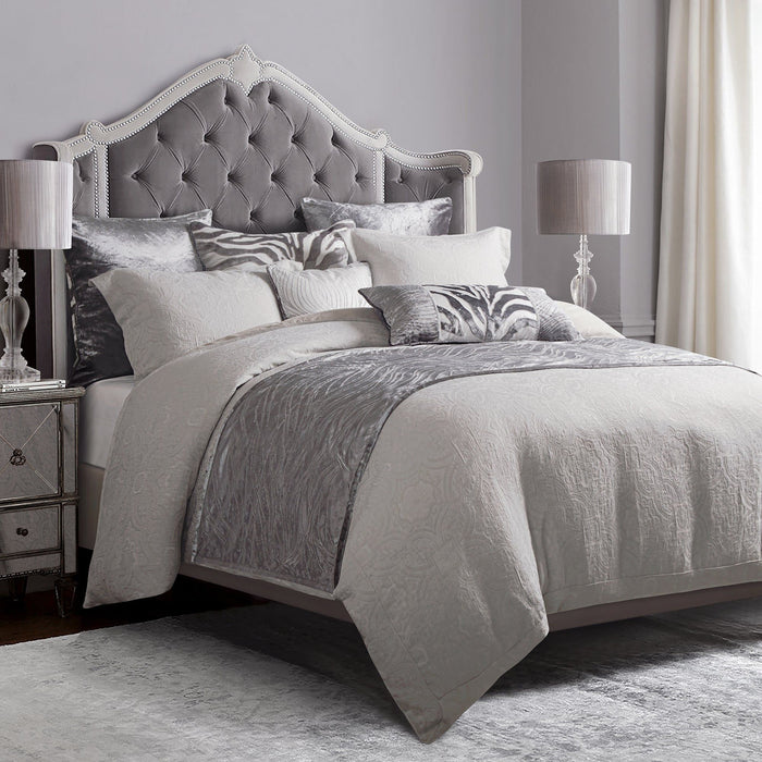 Matelasse - King Duvet Cover Set (Set of 3) - Gray