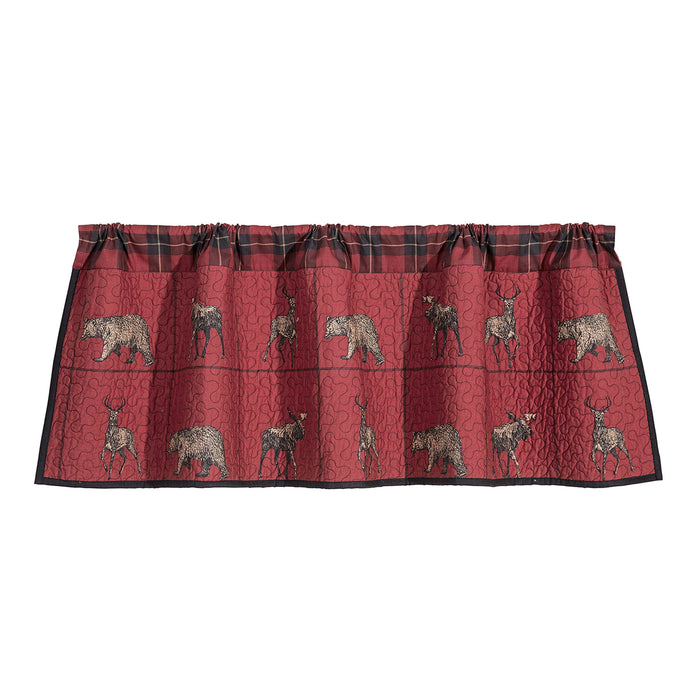 Woodland Plaid - Quilted Valance - Red / Navy