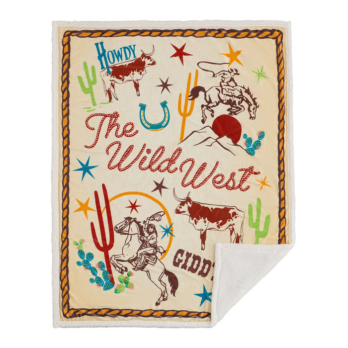 Campfire - Western Adventure Campfire Sherpa Throw - Multi Color