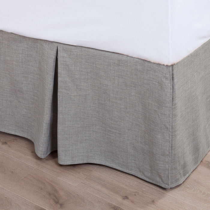 Carmen Kilim - King Faux Linen Bed Skirt - Solid Taupe