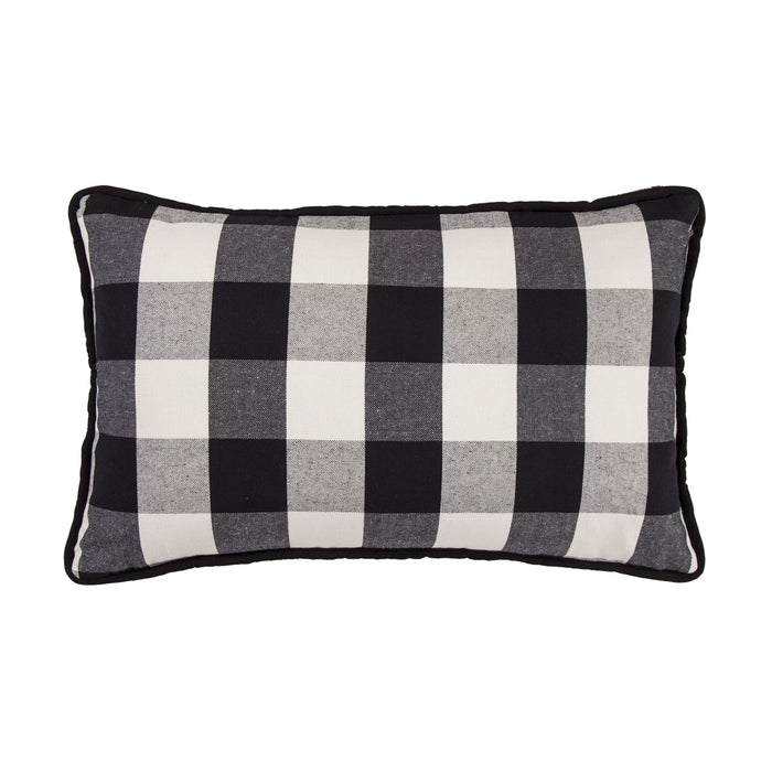 Blackberry - Buffalo Check Lumbar Pillow - Black / Natural