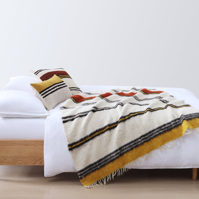 Solola - Handwoven Square Pillow - Brown / Natural
