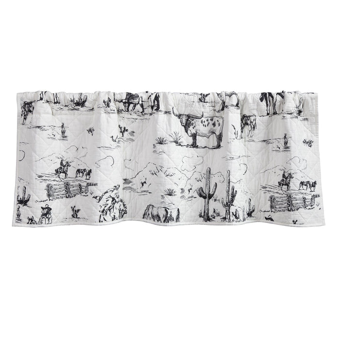 Ranch Life - Quilted Valance - White / Black