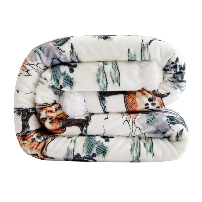 Campfire - Ranch Life Western Toile Campfire Sherpa Throw 6 Per Carton - Duffle Bag