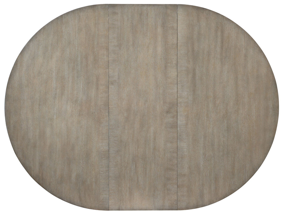 Affinity - 48" Round Pedestal Dining Table With 1-18" Leaf - Dark Gray