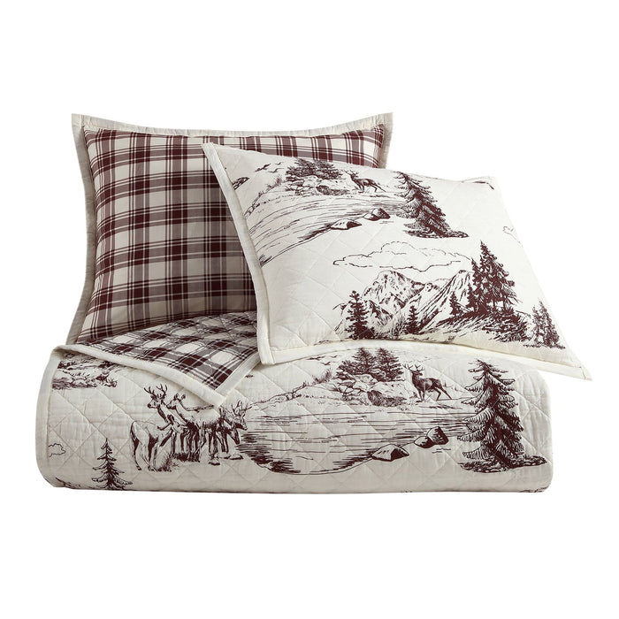 White Pine - Twin Reversible Quilt Set (Set of 2) - White