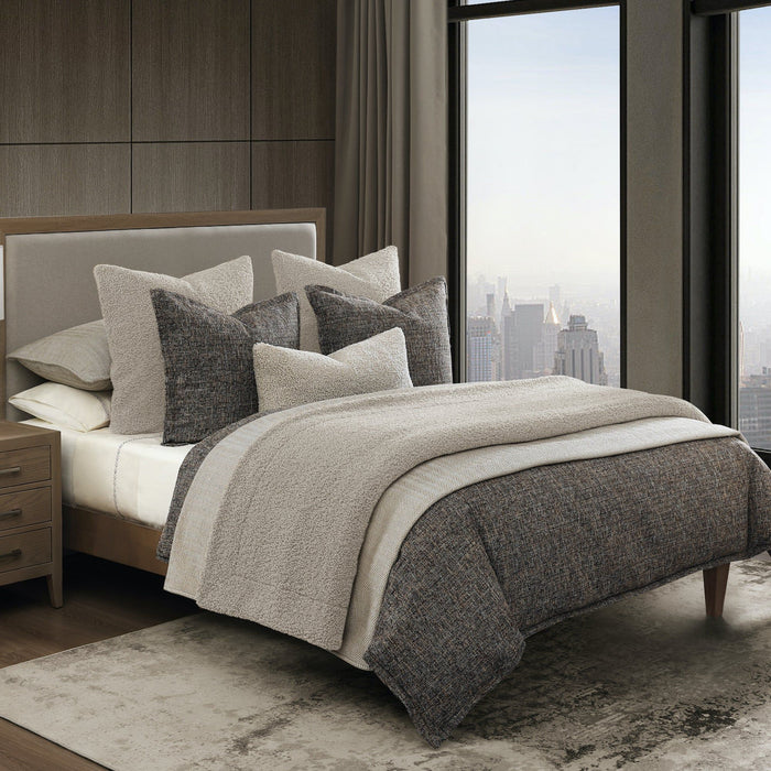 Tweed - King Comforter Set (Set of 3) - Brown