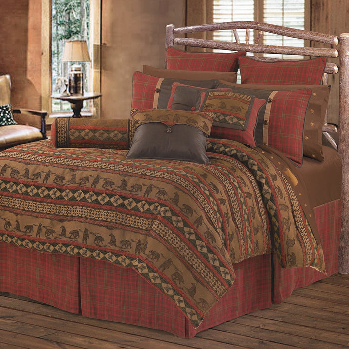 Cascade Lodge - Queen Comforter Set (Set of 5) - Red / Brown