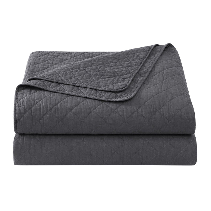 Cotton Comfort - King Quilt Set (Set of 3) - Charcoal