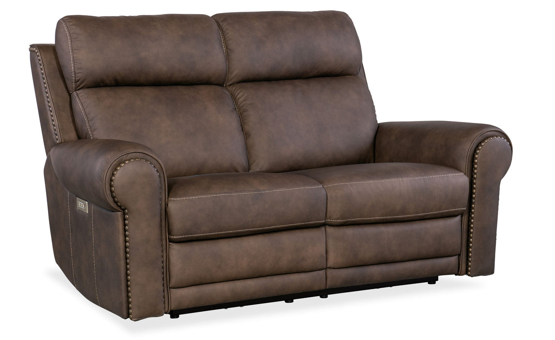 SS - Duncan Power Loveseat With Power Headrest & Lumbar - Dark Brown