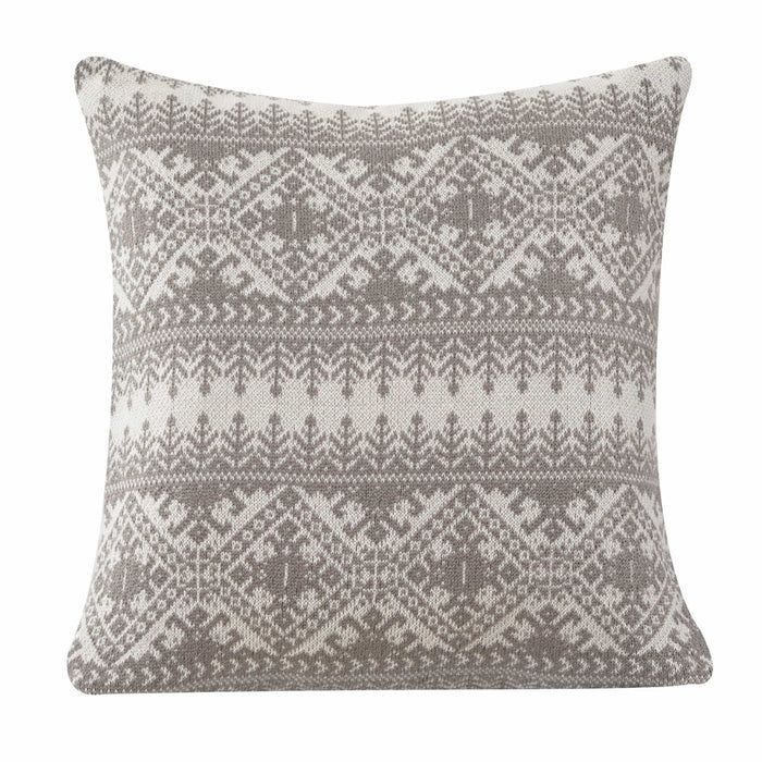 Fair Isle - Knit Euro Sham - Taupe