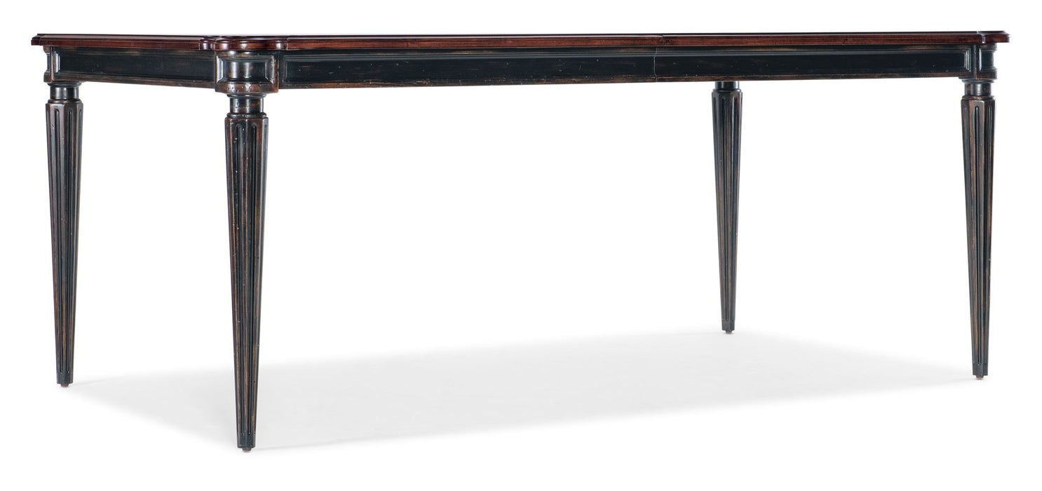 Charleston - Rectangle Leg Dining Table With 2-22" leaves - Dark Brown