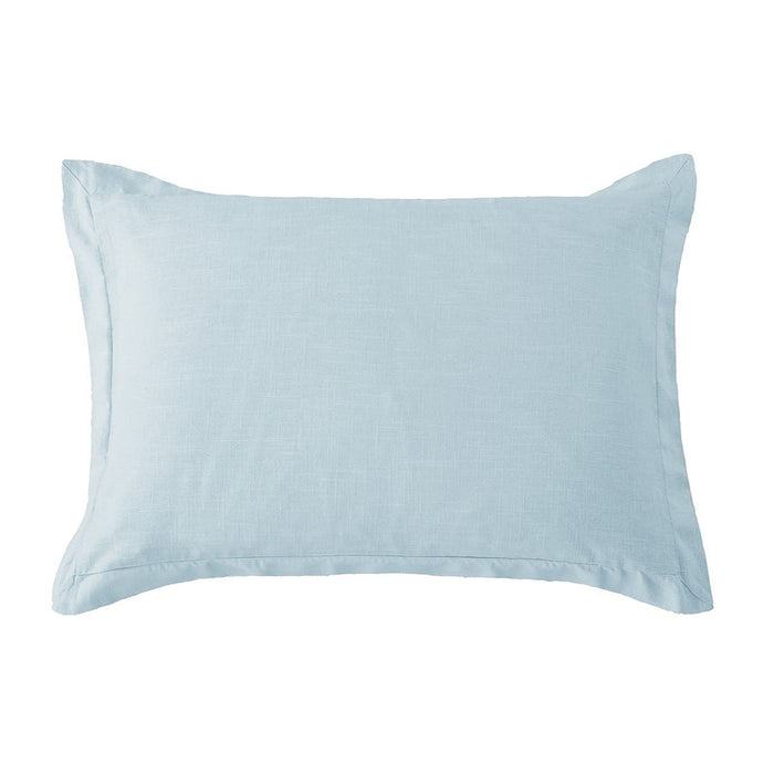 Hera - Washed Linen Tailored Dutch Euro Pillow - Light Blue