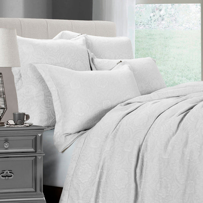 Matelasse - Queen Duvet Cover Set (Set of 3) - Ivory