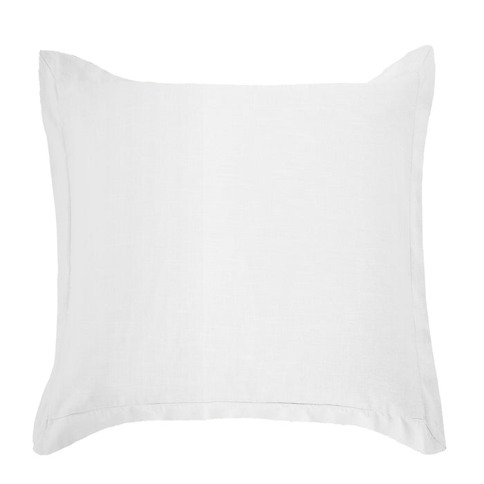 Luna - Washed Linen Tailored Euro Sham - White