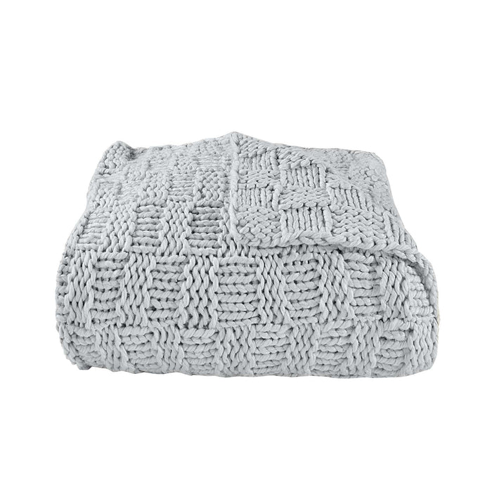 Chess Knit - Throw - Gray