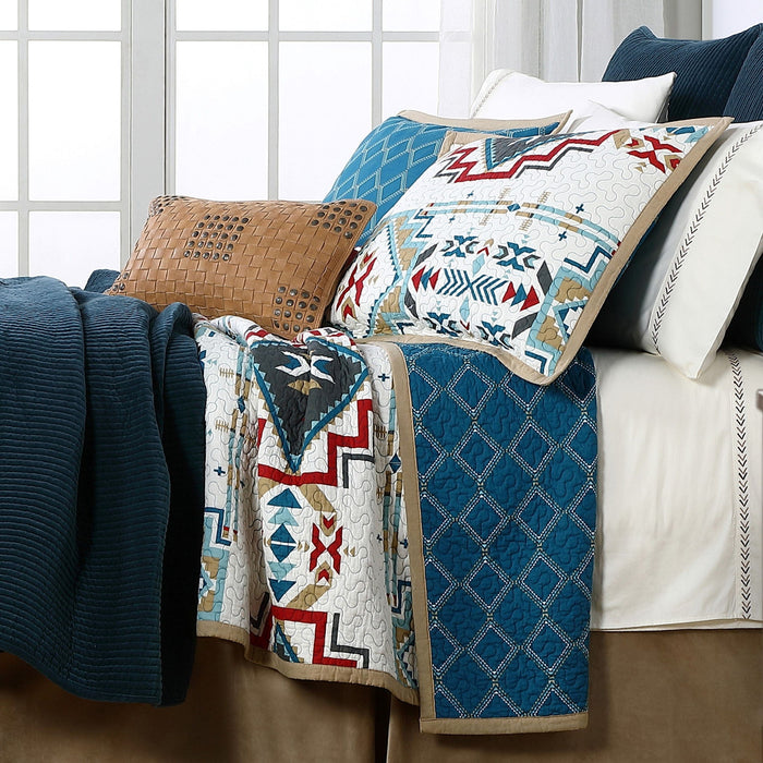 Spirit Valley - King Quilt Set (Set of 3) - Teal