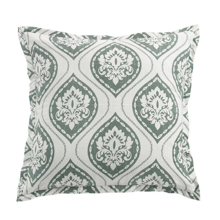 Belmont - Graphic Print Euro Sham - Green / White