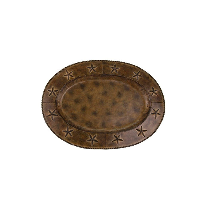Star Iron - 19.5" Oval Tray - Brown