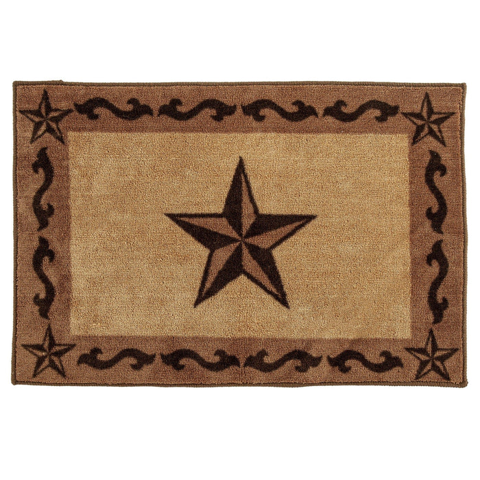Rustic Star - Star Scroll Motif Rug 2 Per Carton - Brown / Chocolate