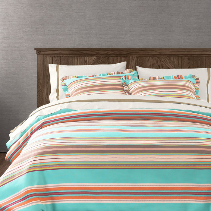 Serape - Twin Comforter Set (Set of 2) - Turquoise / Brown