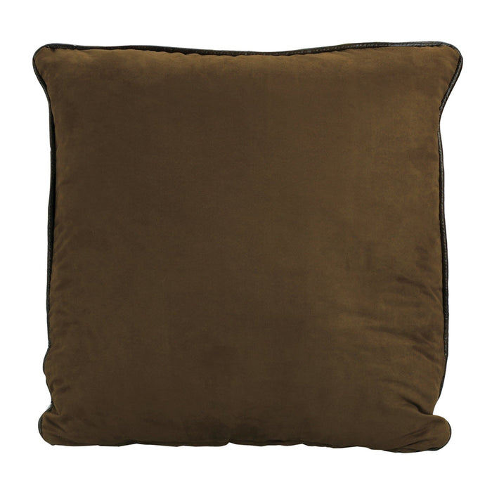 Brown Faux Leather - Reversible Euro Sham - Brown