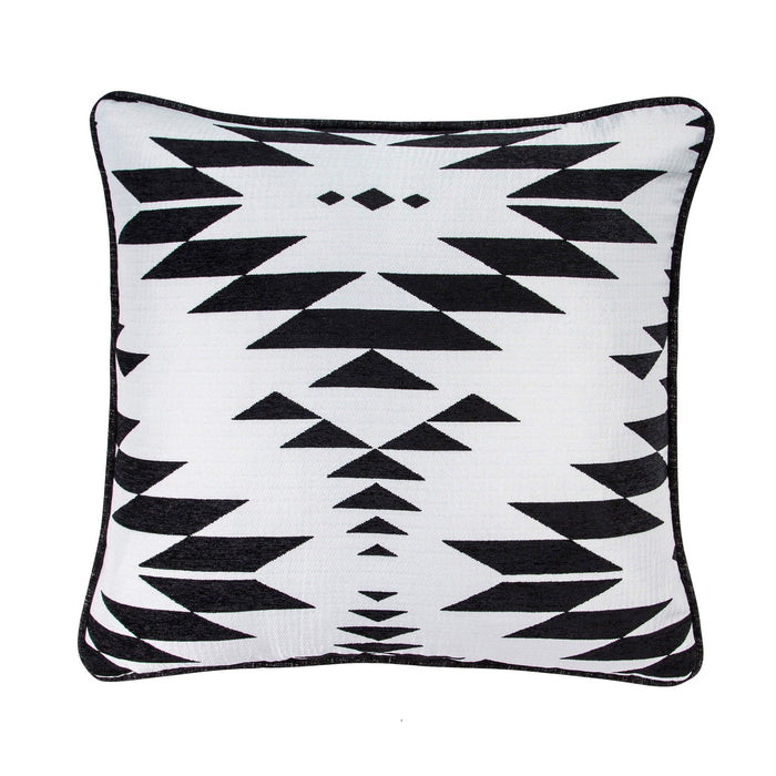Amelia - Aztec Jacquard Euro Sham - Black / White