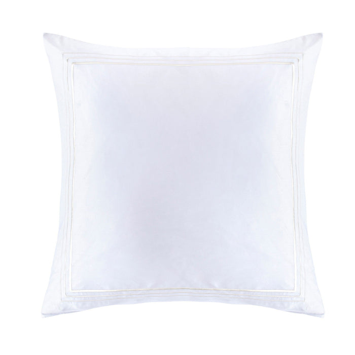 Border Embroidery - Euro Sham - White