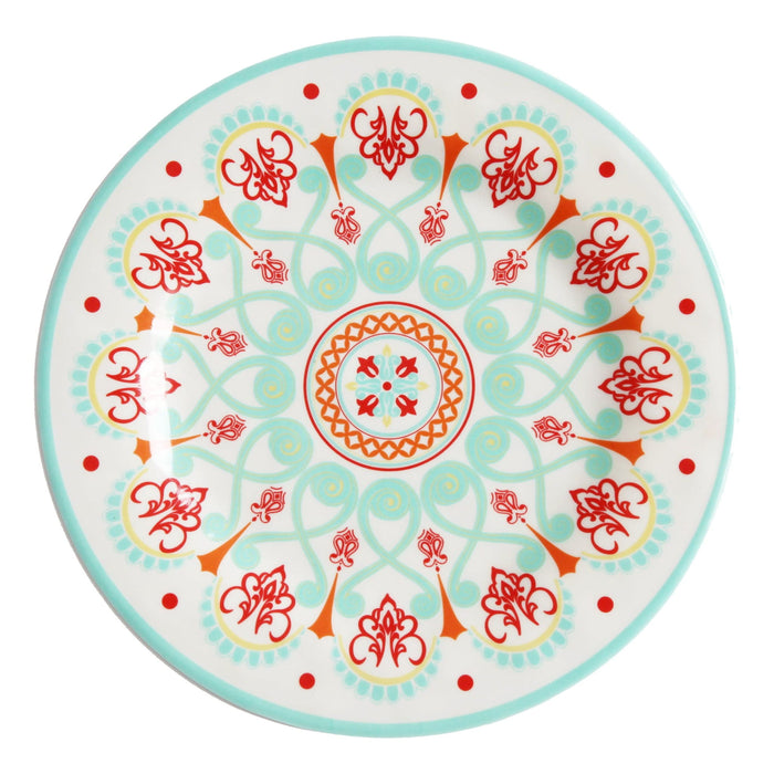 Western Melamine - Dinner Plate (Set of 4) - Red / Turquoise