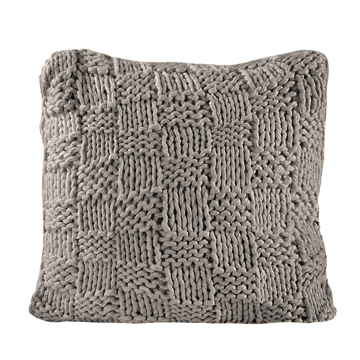Chess Knit - Euro Pillow - Taupe