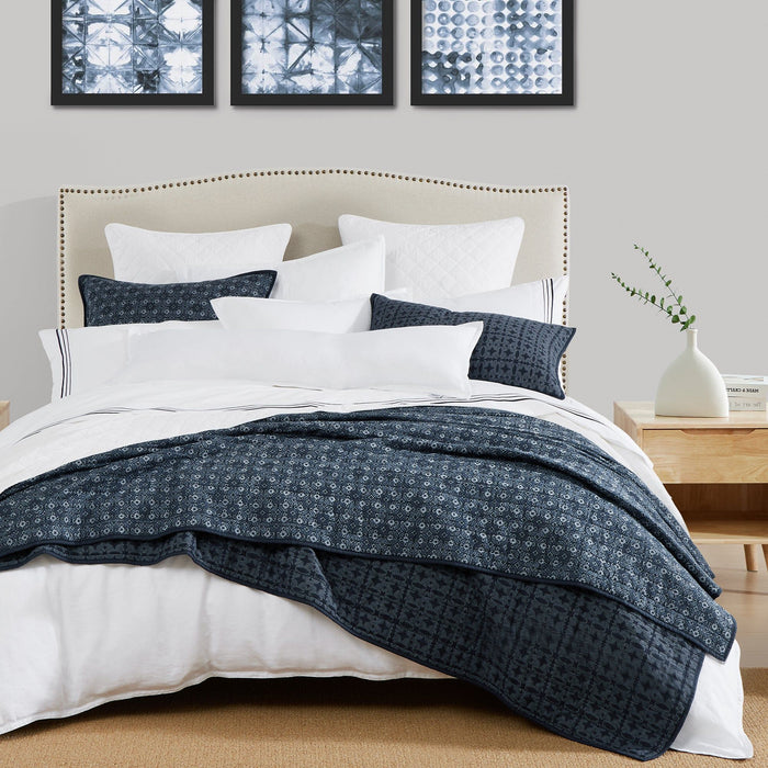 Indigo - Full/Queen Reversible Quilt Set (Set of 3) - Blue