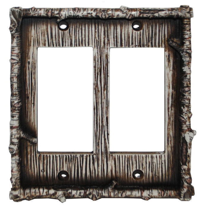 Birch Twig Switch Plate - 5" x 5" Birch Twig Double Rocker Wall Switch Plate 4 Per Carton - Multi