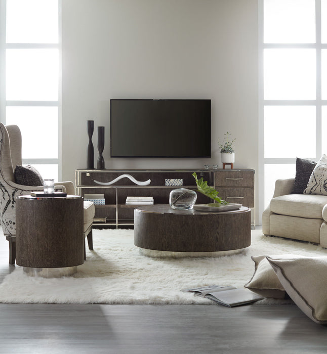 Melange - Storia Round End Table - Dark Gray