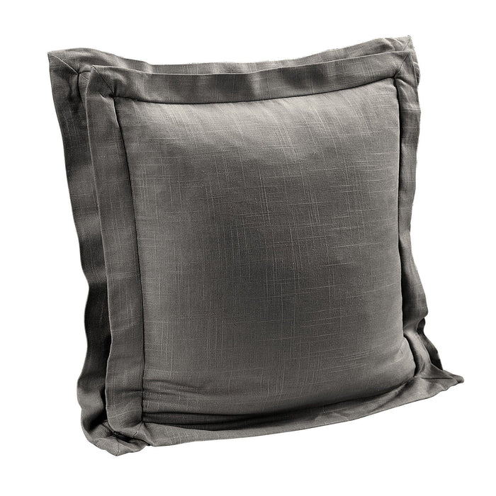 Luna - Double Flanged Washed Linen Pillow - Slate