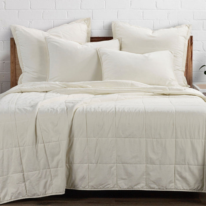 Cotton Canvas - King Stonewashed Coverlet Set (Set of 3) - Natural