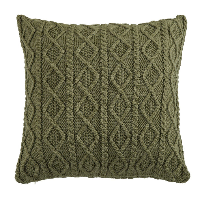 Cable Knit - Soft Diamond Euro Sham - Sage Green