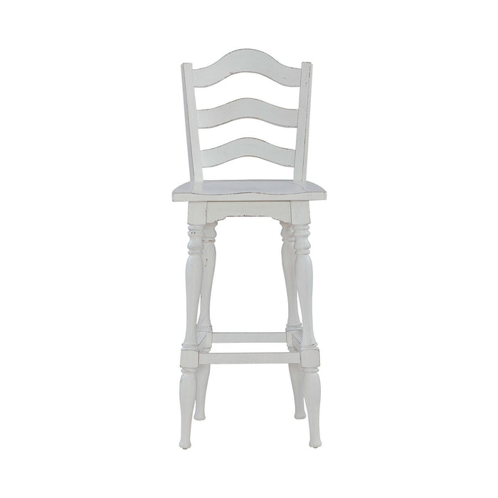Magnolia Manor - Ladderback Swivel Bar Stool - Antique White