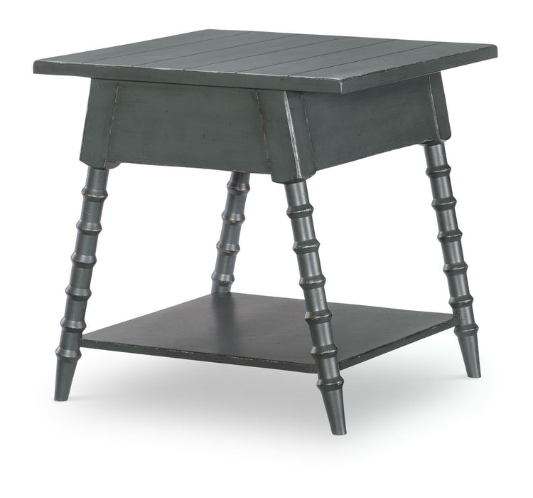 Vintage Market - Splayed Bobbin Leg 1 Drawer End Table