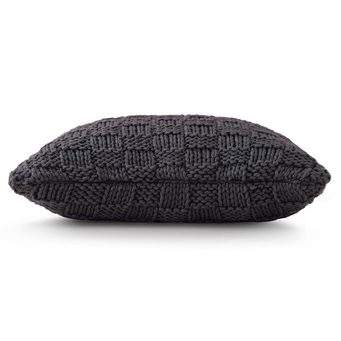 Chess Knit - Dutch Euro Pillow - Slate