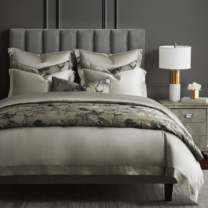 Pastoral Jacquard - Queen Duvet Cover Set (Set of 3) - Champagne