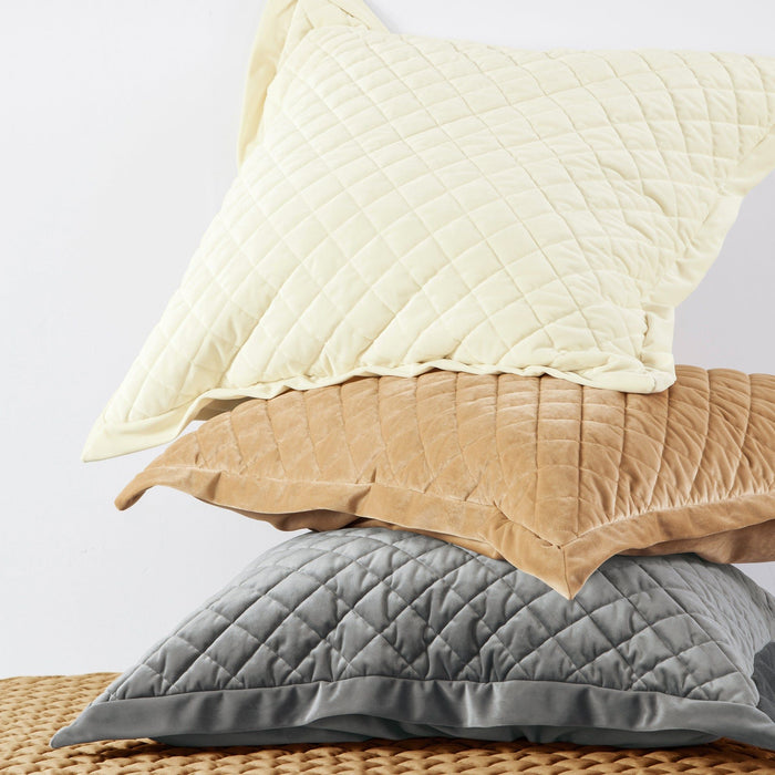 Velvet Diamond - Quilted Euro Sham - Teal