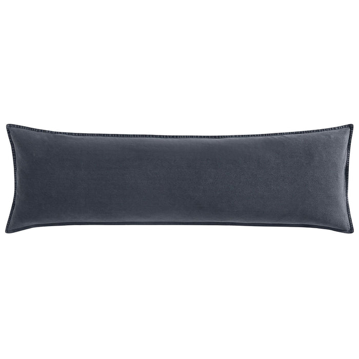 Cotton Canvas - Stonewashed Long Lumbar Pillow - Charcoal