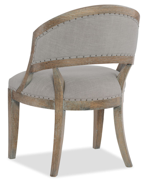 Boheme - Garnier Barrel Back Chair - Gray / Light Brown