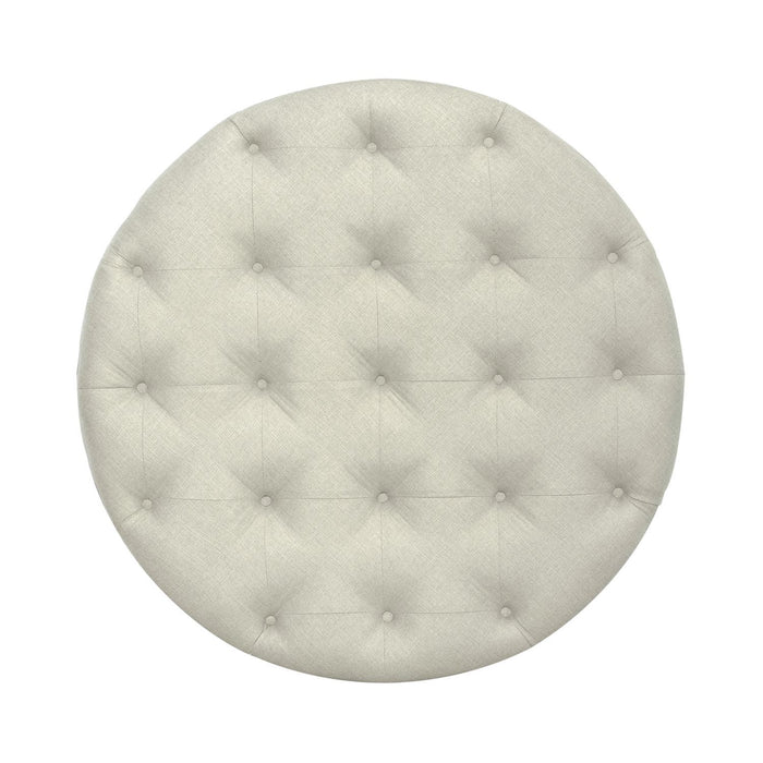 Americana Farmhouse - Round Cocktail Ottoman - Dusty Taupe