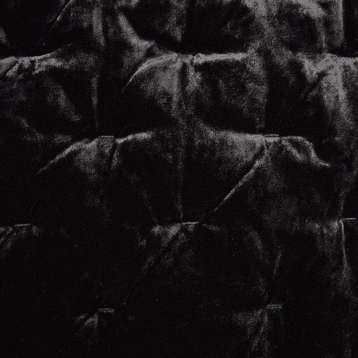 Stella - Twin Faux Silk Velvet Pintuck Quilt - Black