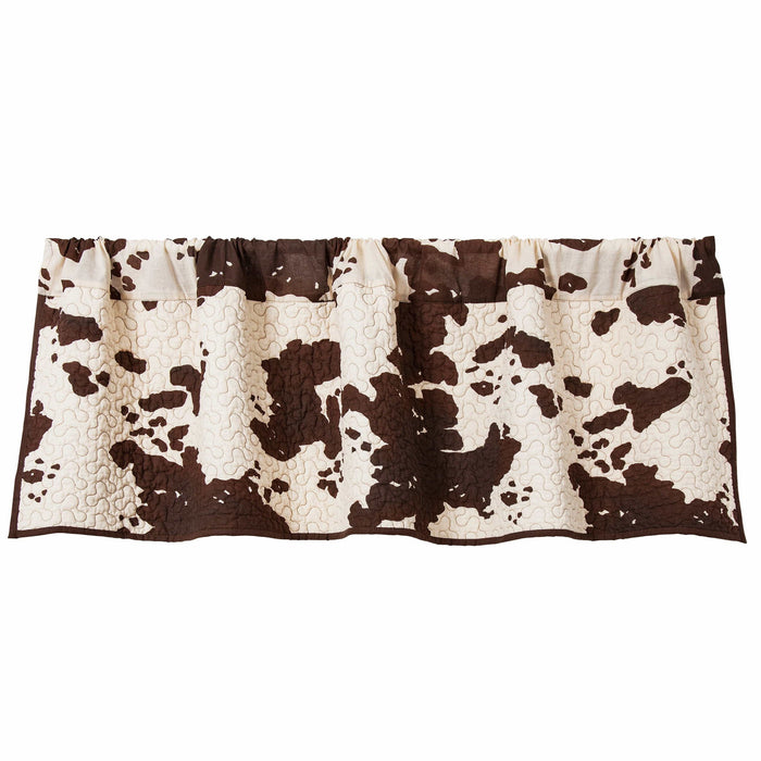 Elsa Cowhide - Reversible Quilted Valance - Chocolate